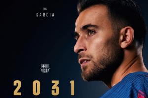 巴萨官方：球队与24岁后卫埃里克·加西亚续约，合同至2031年