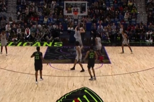 显现功力！新秀奎因弧顶击地妙传阿尔瓦拉多轻松上篮