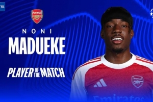 双响+3过人成功！马杜埃凯当选阿森纳3-0布鲁日一役全场最佳