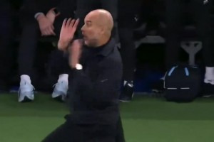 有点魔性！与皇马一战，瓜迪奥拉在场边手舞足蹈指挥